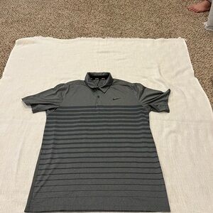 Nike Golf Men's Charcoal Striped Polo Shirt